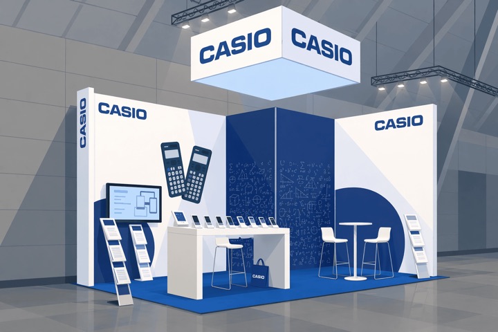 EXFAIR Casio: illuminated cube with consultation zone
